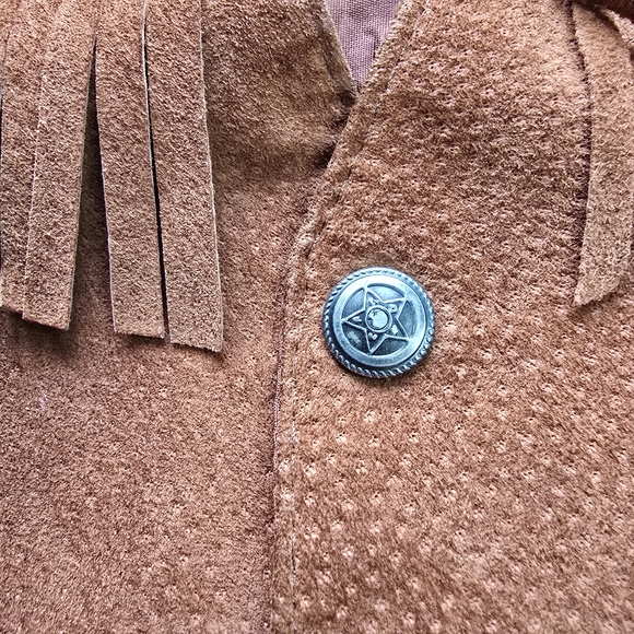 Fringed Suede Vest in Rusty Orange Bohemian Western - Picture 10 of 13